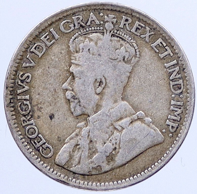 1919 CANADA Silver 10 Cents King GEORGE V Original Genuine CANADIAN Coin i119321