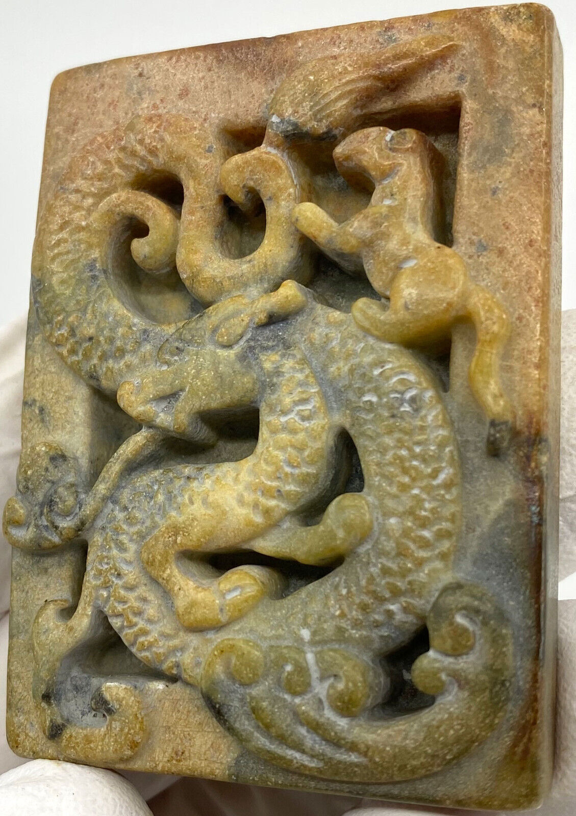 Ancient China Chinese JADE DRAGON AMULET HAN Artifact 206BC-220AD i119439