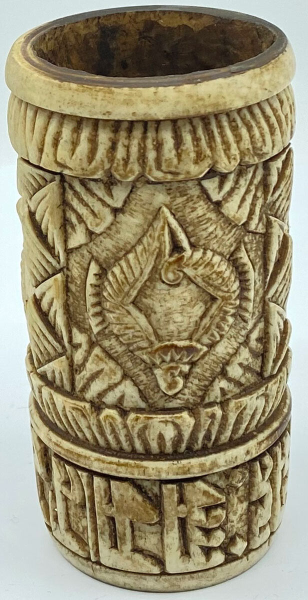 Asian Culture circa 1700-1900AD DECORATIVE Cylindrical Carved DECORATION i119438