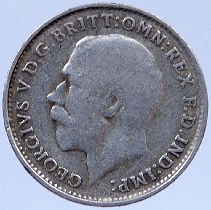 1918 Great Britain Silver Threepence United Kingdom UK GEORGE V Coin i119332