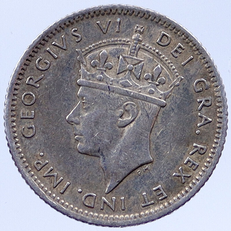 1941 CANADA NEWFOUNDLAND Silver 10 Cents UK King George VI Antique Coin i119335