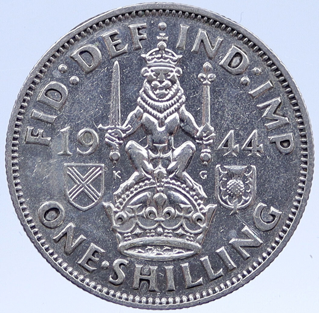 1944 Great Britain SILVER SHILLING UK United Kingdom George VI Coin i119328