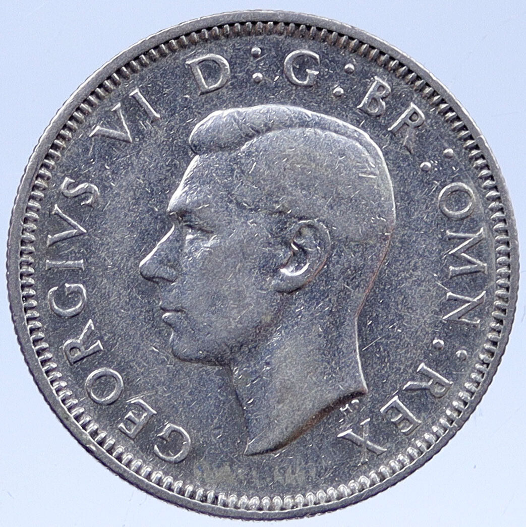 1944 Great Britain SILVER SHILLING UK United Kingdom George VI Coin i119328