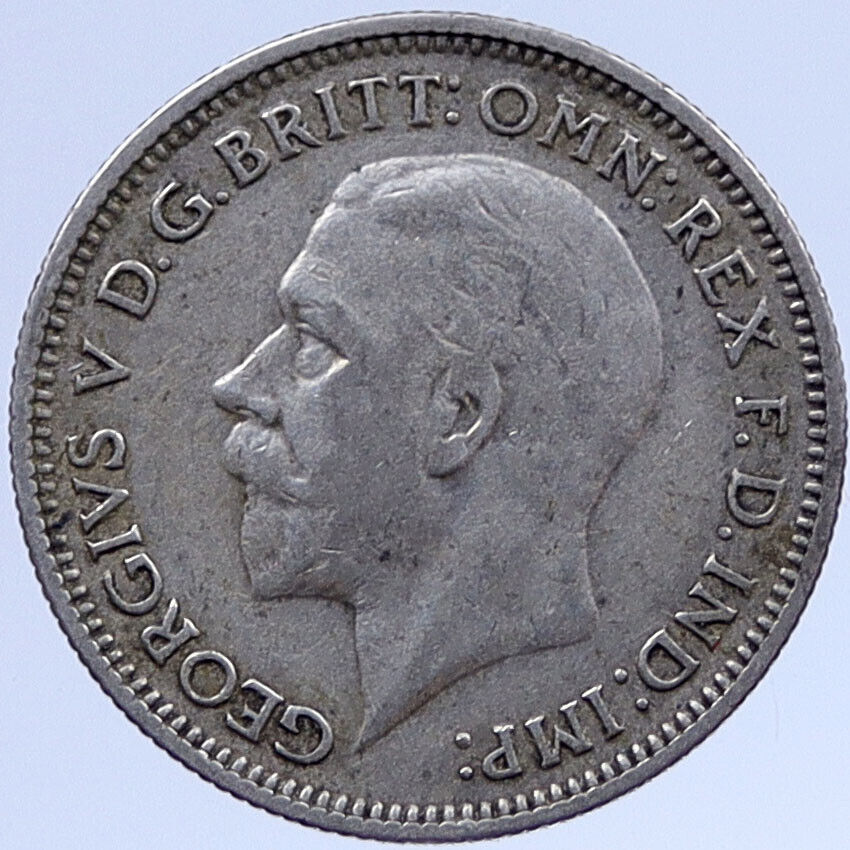 1934 GREAT BRITAIN UK SILVER Sixpence United Kingdom King George V Coin i119346