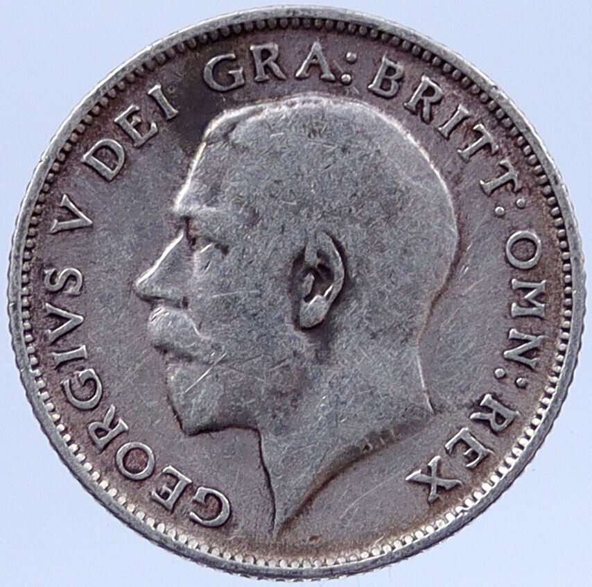 1915 GREAT BRITAIN SILVER Sixpence UK United Kingdom King George V Coin i119344