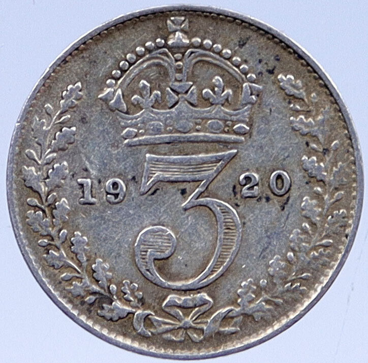 1920 Great Britain Silver Threepence United Kingdom UK GEORGE V Coin i119405