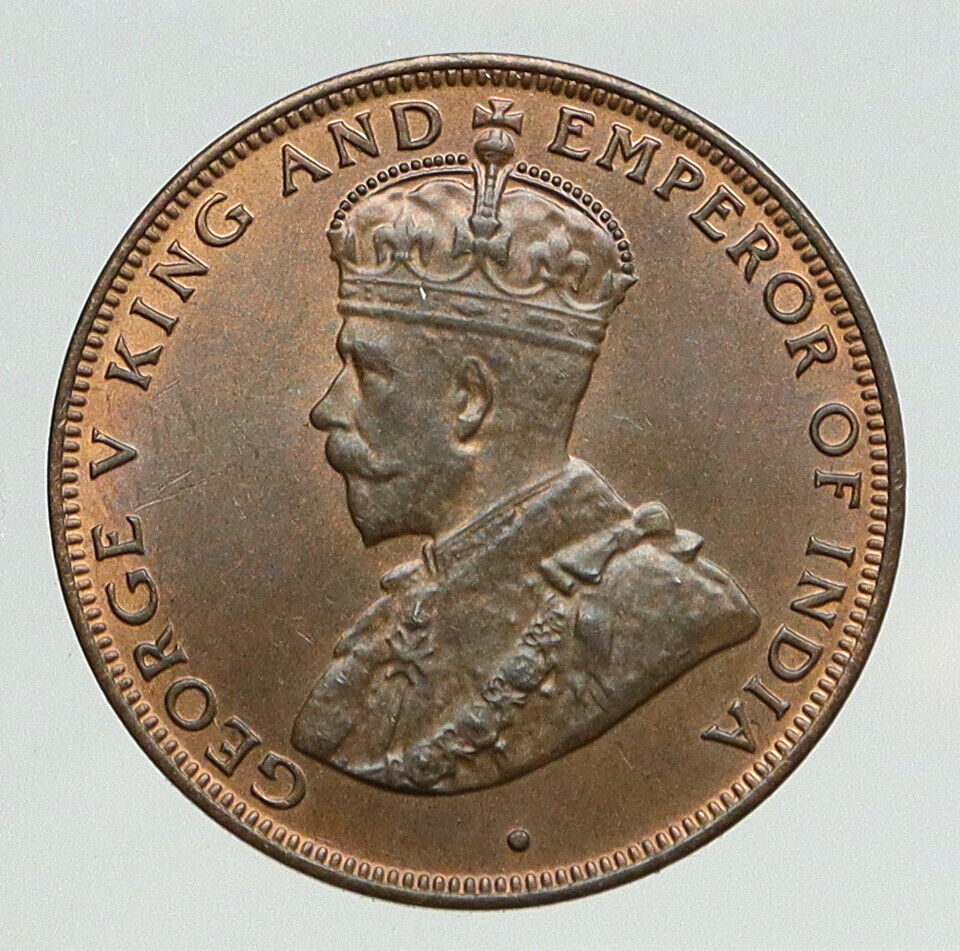 1933 HONG KONG British Colony King George V ANITQUE Vintage OLD Cent Coin i93089