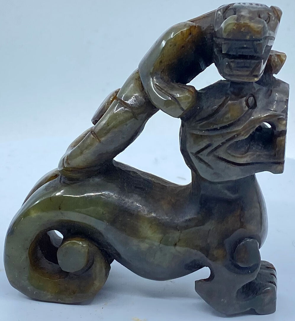 Ancient China Chinese JADE DRAGON Figurine Han Artifact 206BC-220AD i119679