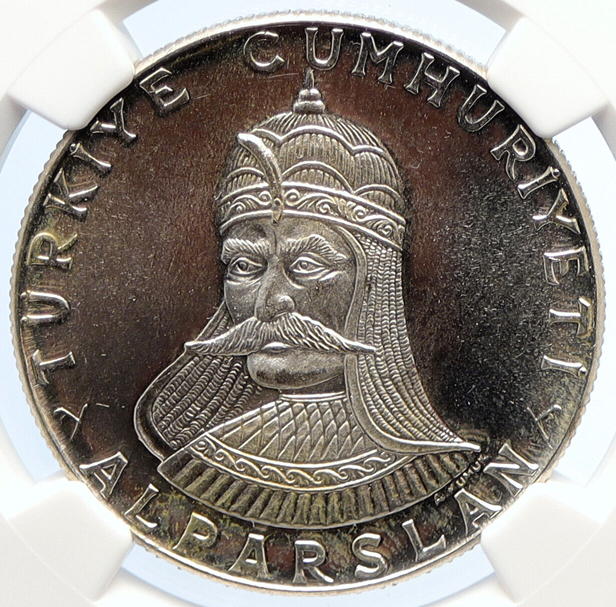 1971 TURKEY Battle of Malazgirt VINTAGE Silver Islamic 50 Lira Coin NGC i105687