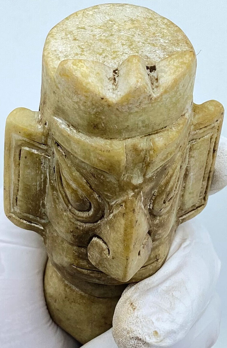 Ancient China Chinese HONGSHAN Sanxingdui JADE Head Figurine 3500-1150BC i119651