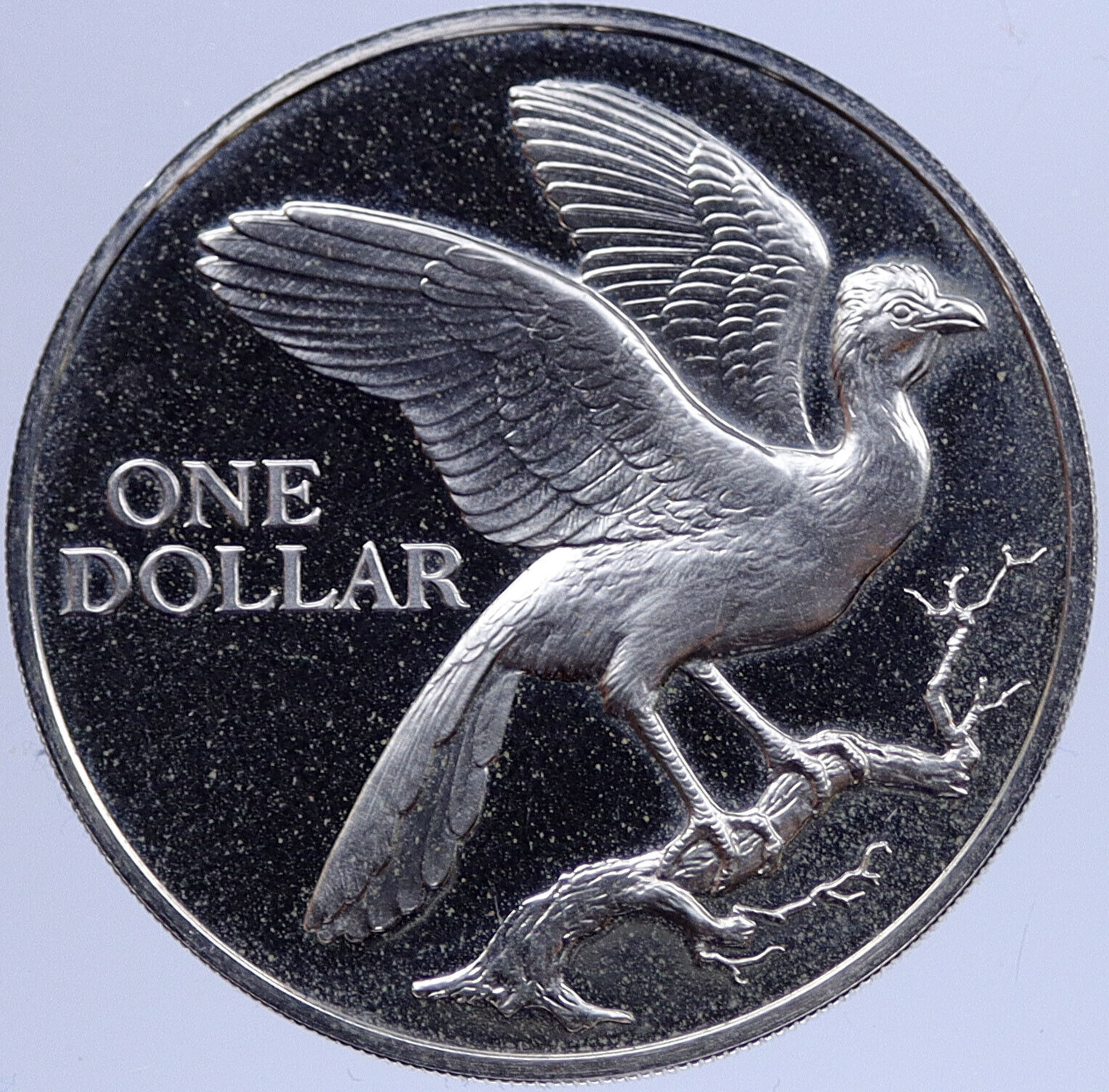1972 TRINIDAD and TOBAGO Rufous-vented Chachalaca BIRD Proof Dollar Coin i117770