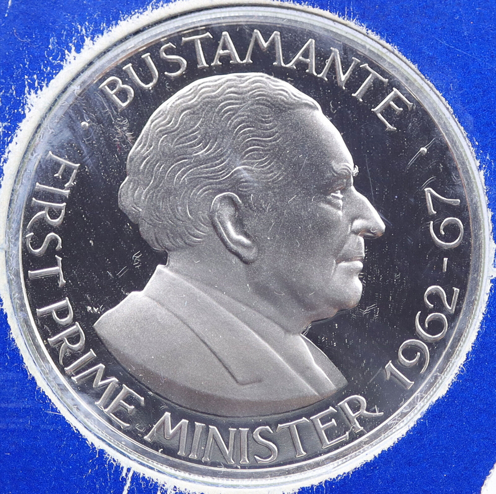 1975 JAMAICA First Prime Minister BUSTAMANTE Vintage Proof Dollar Coin i117767