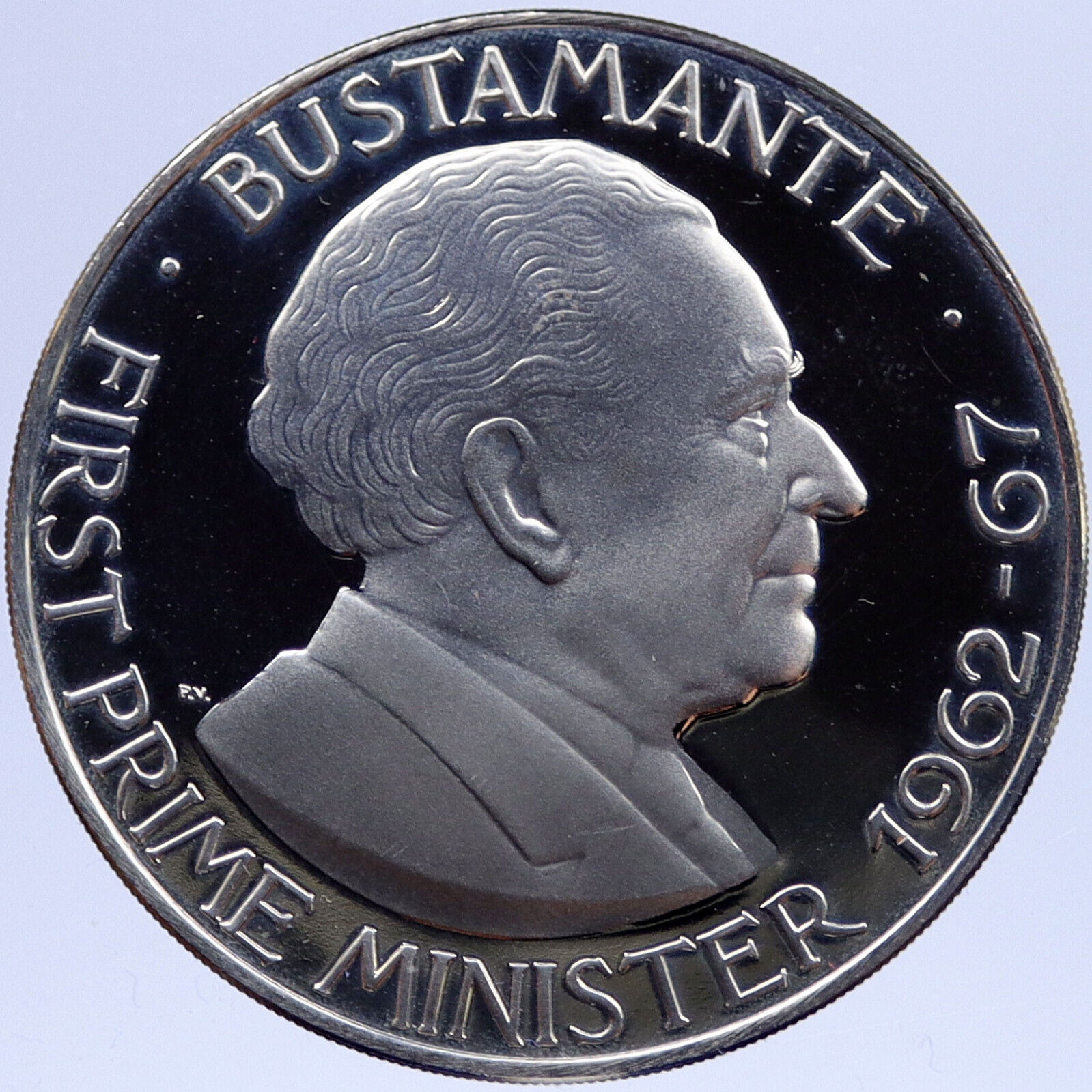 1972 JAMAICA First Prime Minister BUSTAMANTE Vintage Proof Dollar Coin i117775