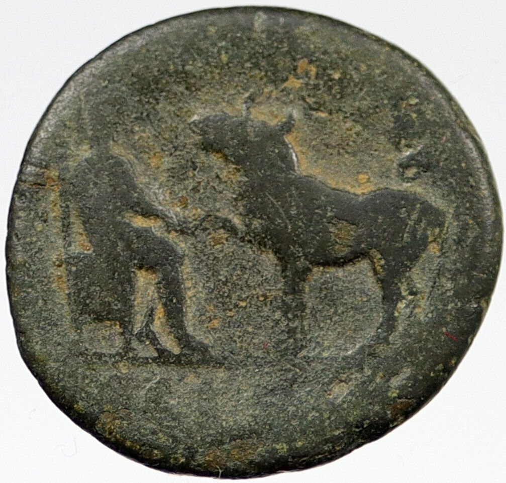 COMMODUS 177AD Parion Mysia ASCLEPIUS VETERINARY GOD Roman Coin RARE i119734