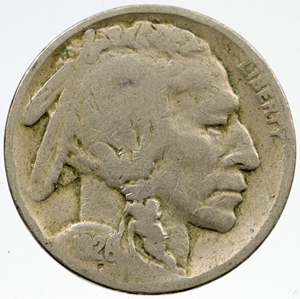 1926 US United States of America 5 Cents BUFFALO NICKEL INDIAN Coin i119733