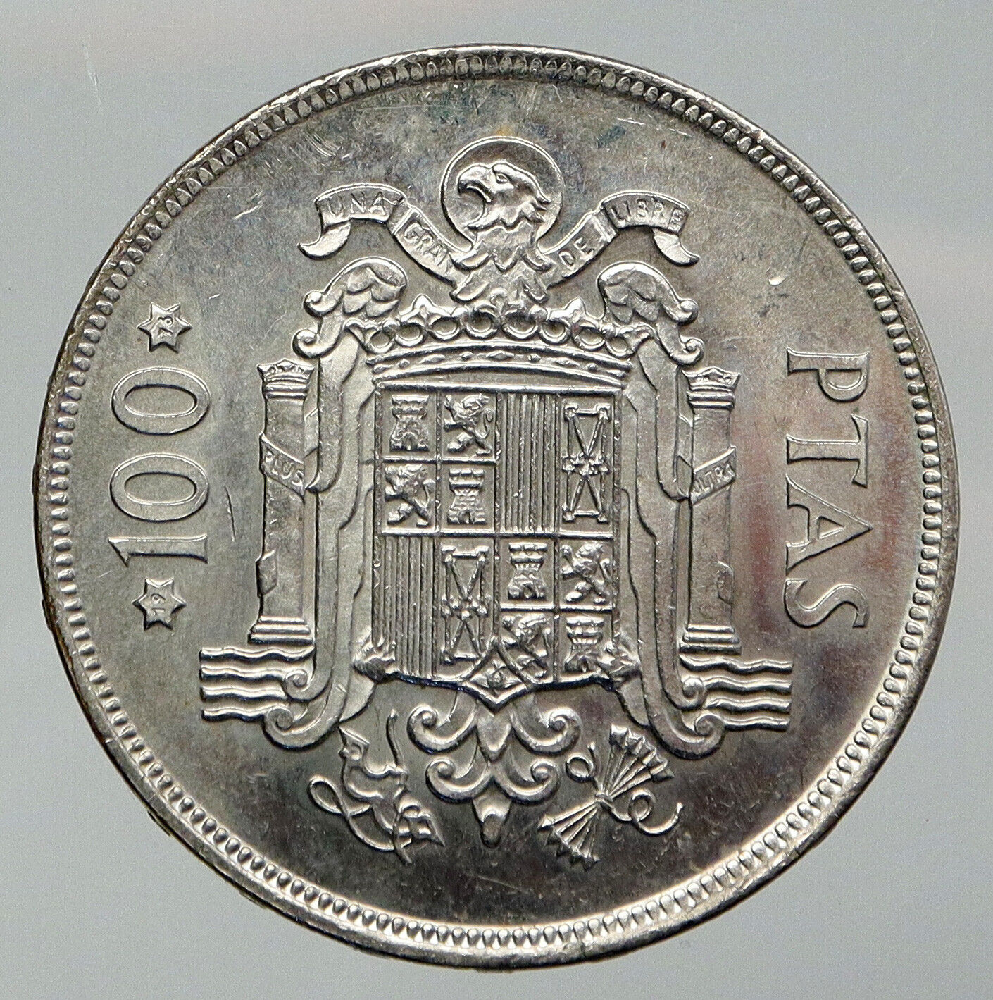 1975 SPAIN 100 Pesetas Juan Carlos I Large Authentic Vintage Spanish Coin i92692
