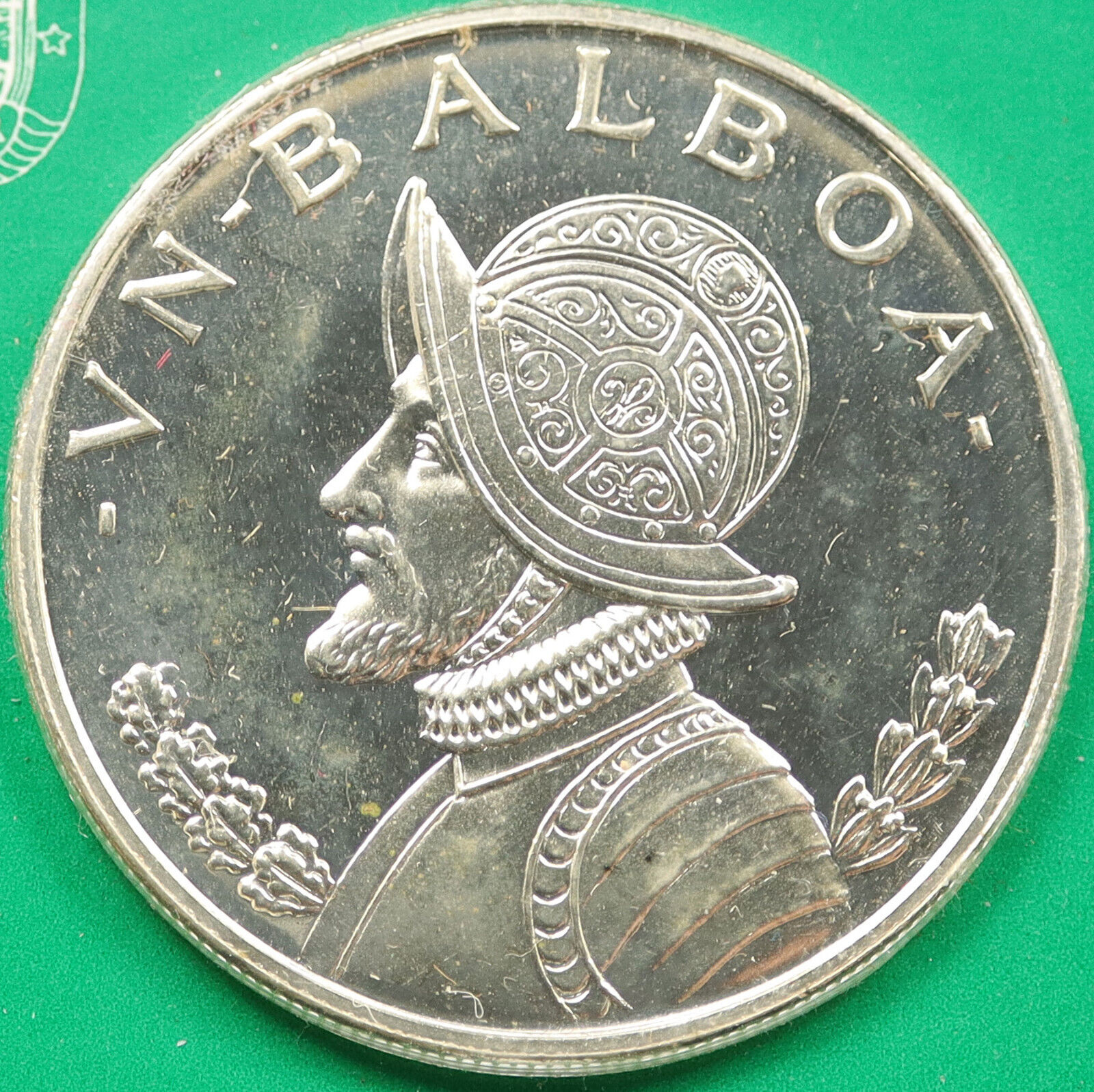 1974 PANAMA Proof 0.77oz Silver BALBOA CONQUISTADOR PANAMIAN UNC Coin i119725