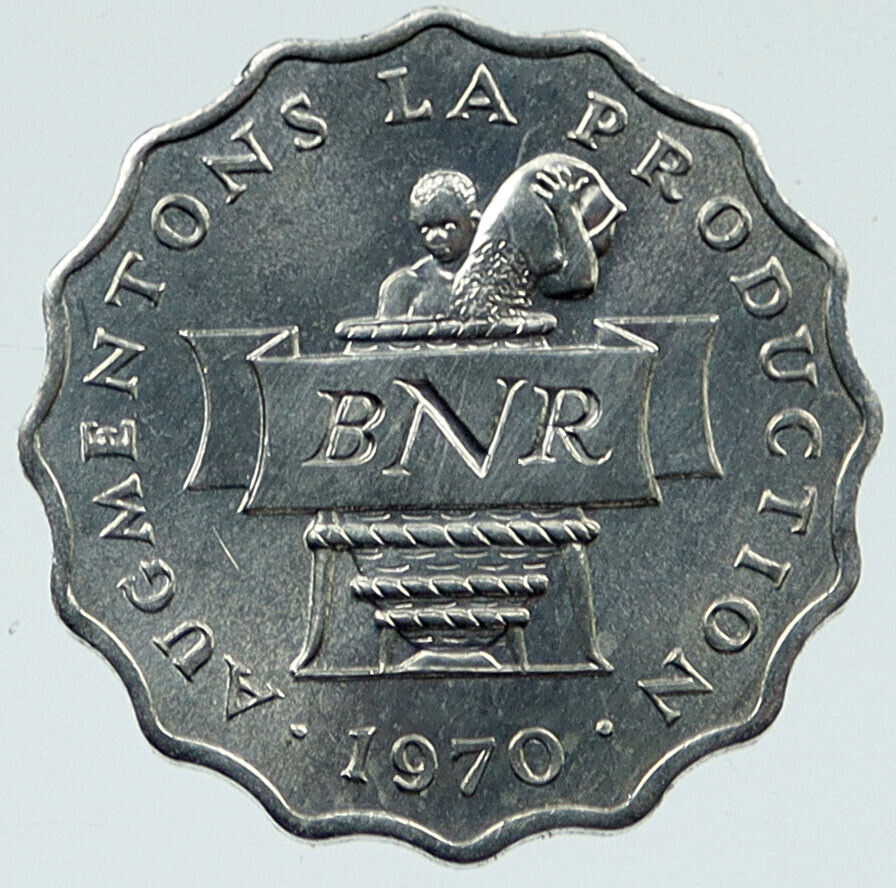 2017 RWANDA UN FAO Farmer Granary Vintage Antique 2 Francs Aluminum Coin i117315