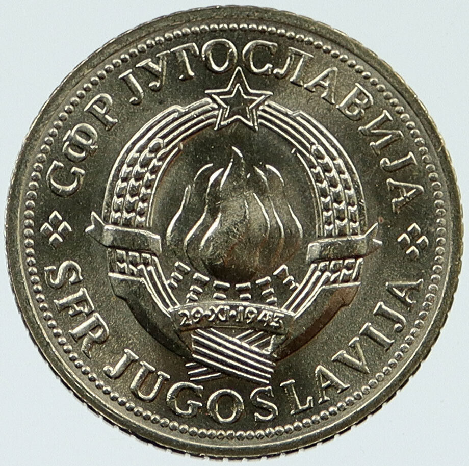 1970 YUGOSLAVIA UN FAO Wheat Stalks 5 Dinars Antique Yugoslavian Coin i117321