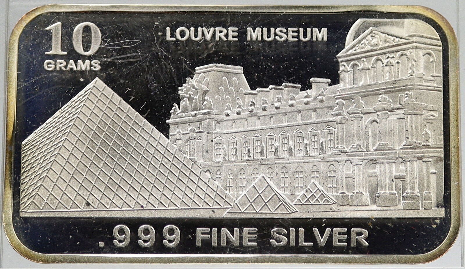circa1990's FRANCE LOUVRE MUSEUM Vintage Silver Proof 10gm ART BAR Medal i119723