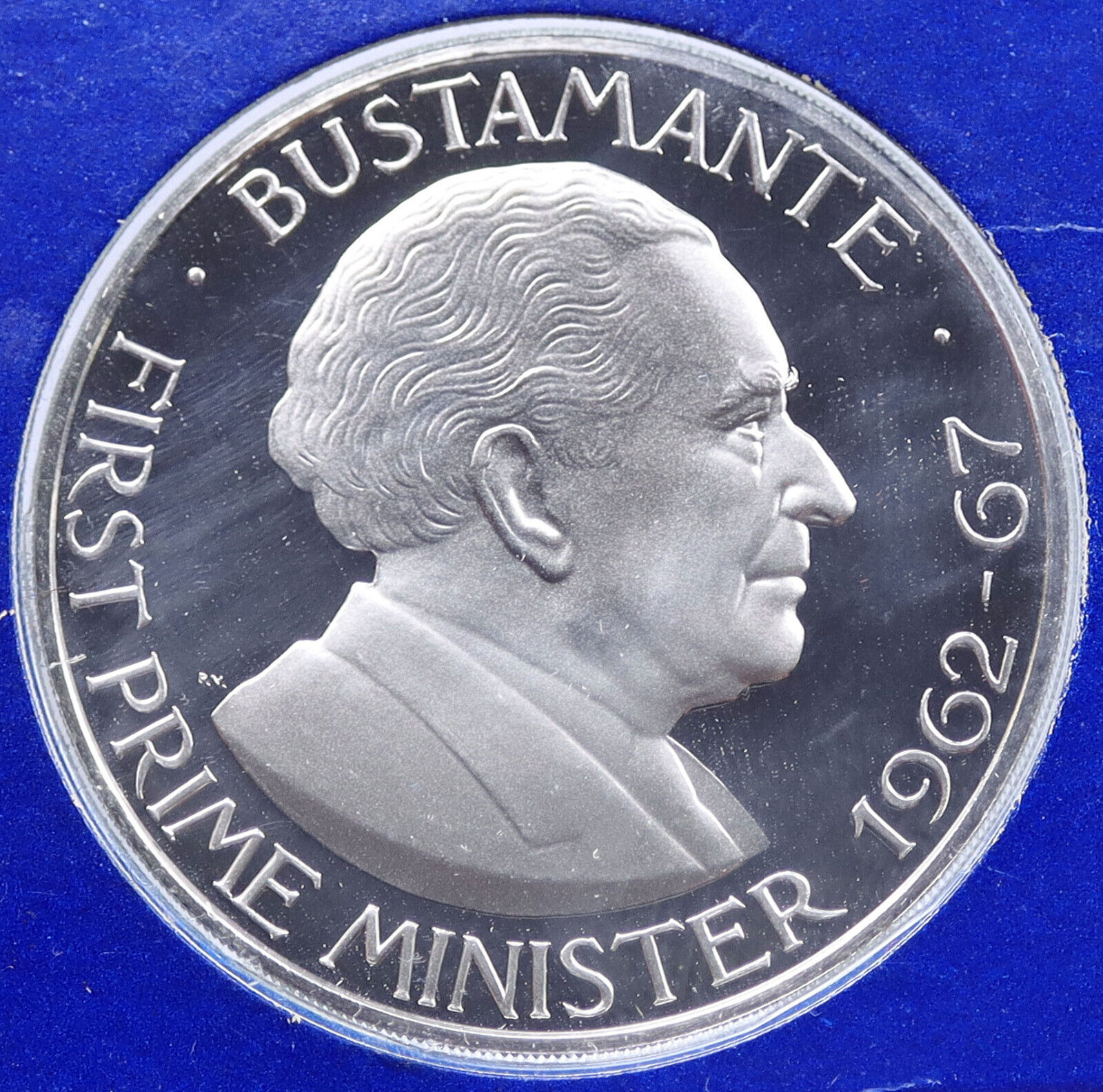 1975 JAMAICA First Prime Minister BUSTAMANTE Vintage Proof Dollar Coin i117769