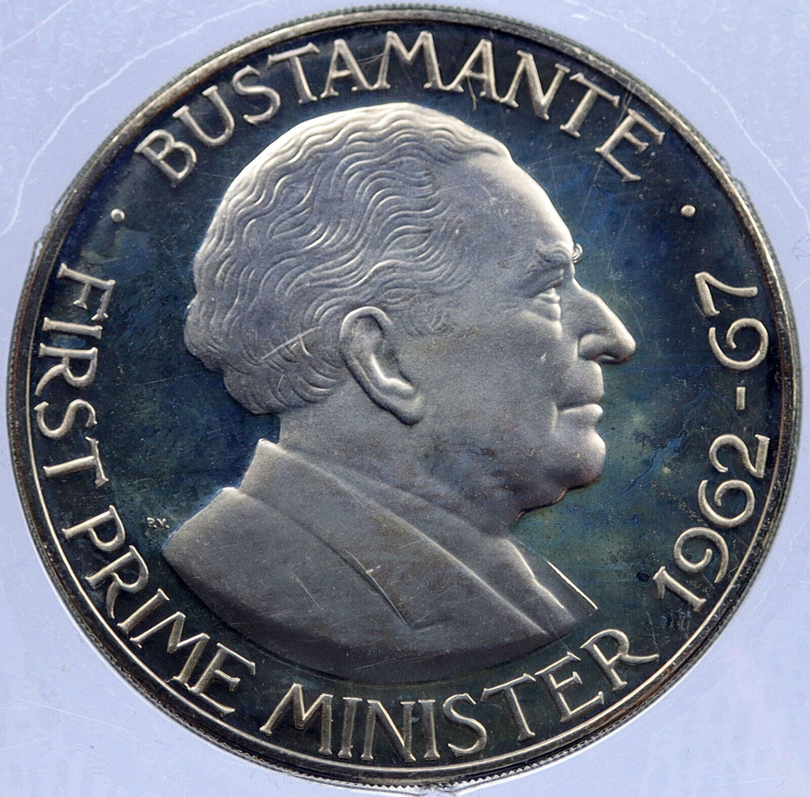 1974 JAMAICA First Prime Minister BUSTAMANTE Vintage Proof Dollar Coin i117776