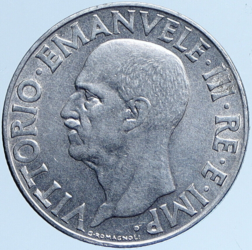 1942 ITALY King Victor Emmanuel III EAGLE Vintage OLD Italian Lira Coin i113937