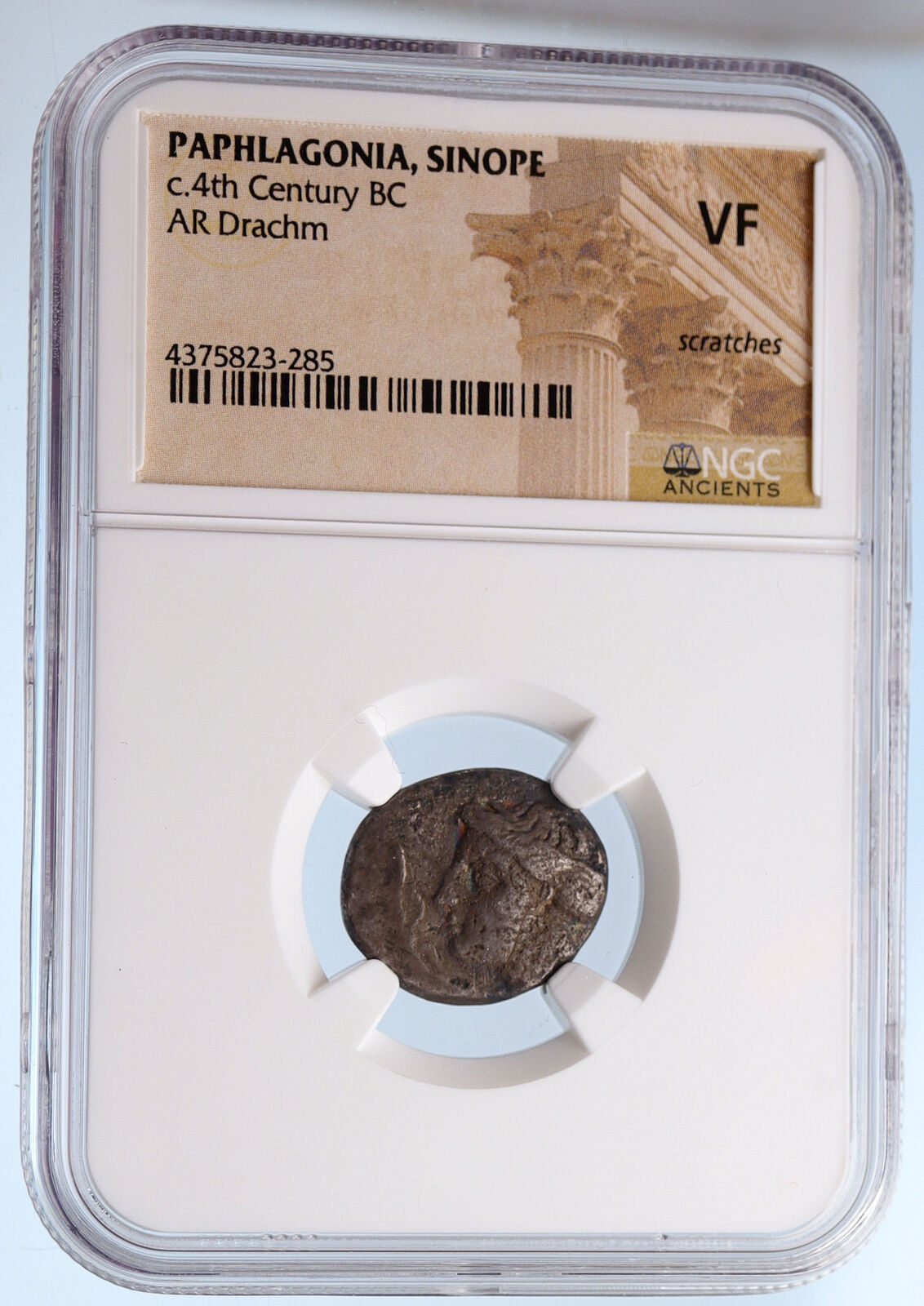 SINOPE PAPHLAGONIA 365BC Silver Drachm Ancient Greek Coin Nymph Eagle NGC i60114