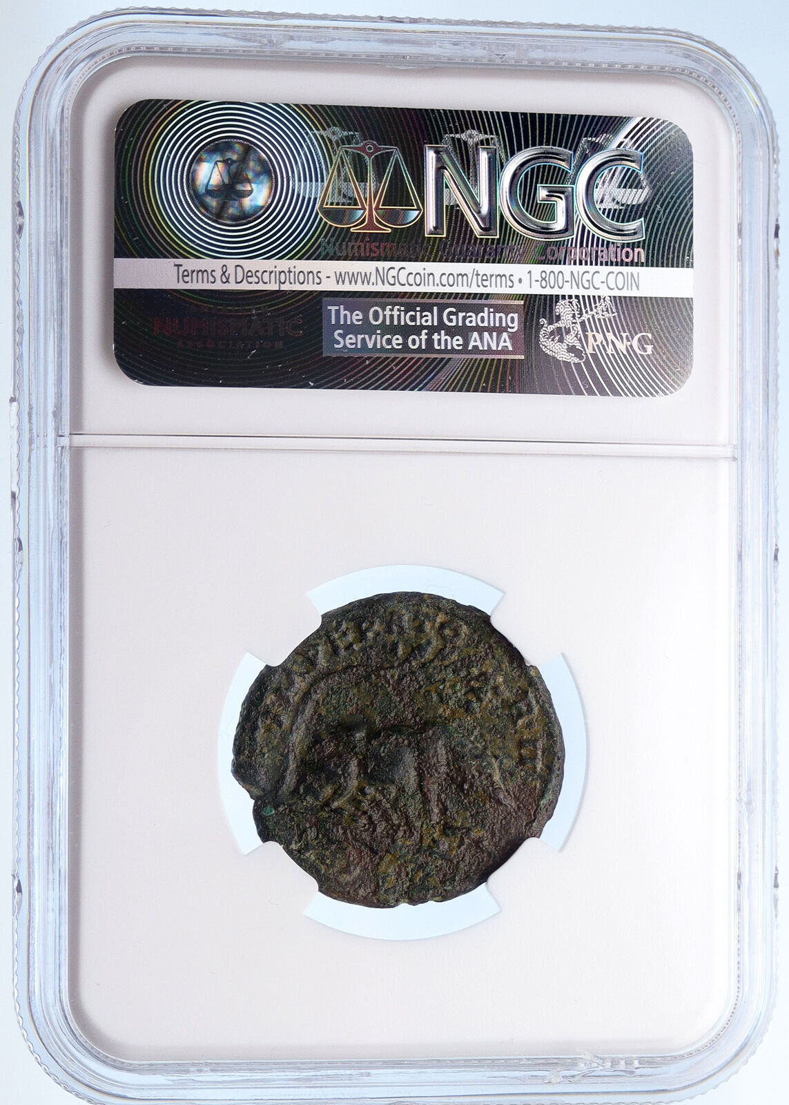 ANTONINUS PIUS 143AD Rome SOW PIGLETS LARES Rare Ancient Roman Coin NGC i60244