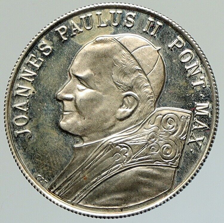 VATICAN Pope John Paul II Catholic Christian Vaticano RARE Silver Medal i112103
