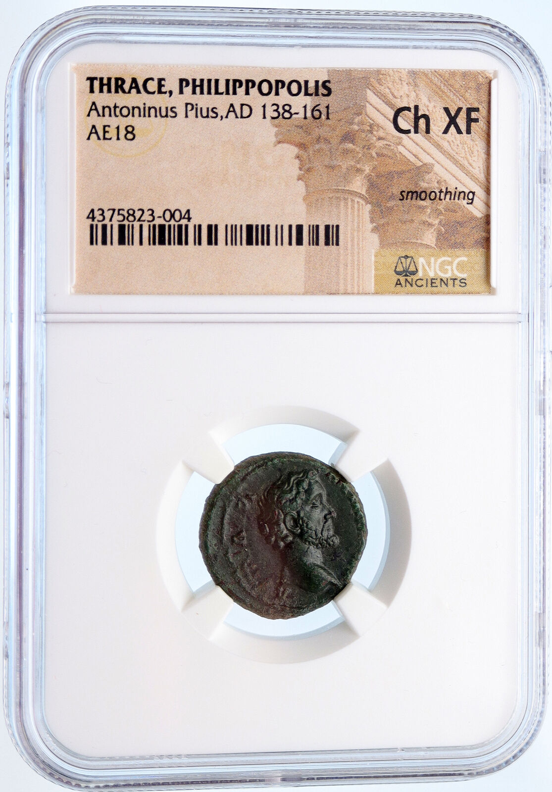 Antoninus Pius - Philippopolis Thrace ARES MARS Ancient Roman Coin NGC i60266