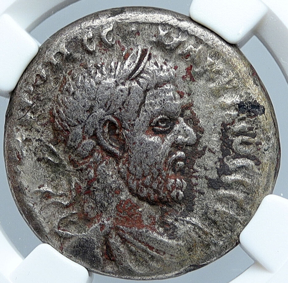 MACRINUS 217AD Antioch Tetradrachm Authentic Ancient Roman Coin Eagle NGC i59870