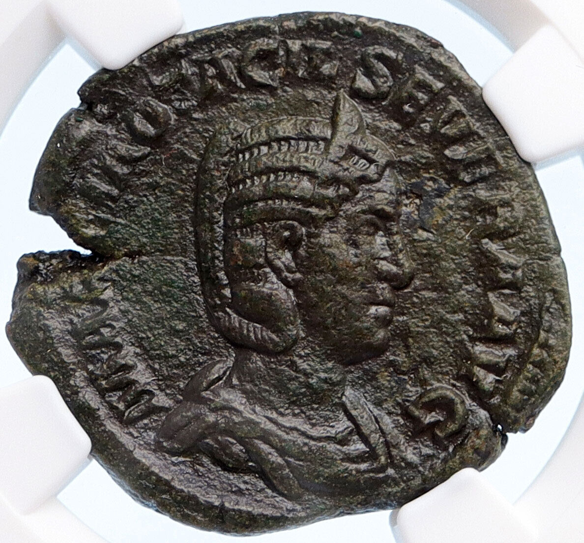 OTACILIA SEVERA 249AD Rome Sestertius Philip I Ancient Roman Coin NGC XF i60421