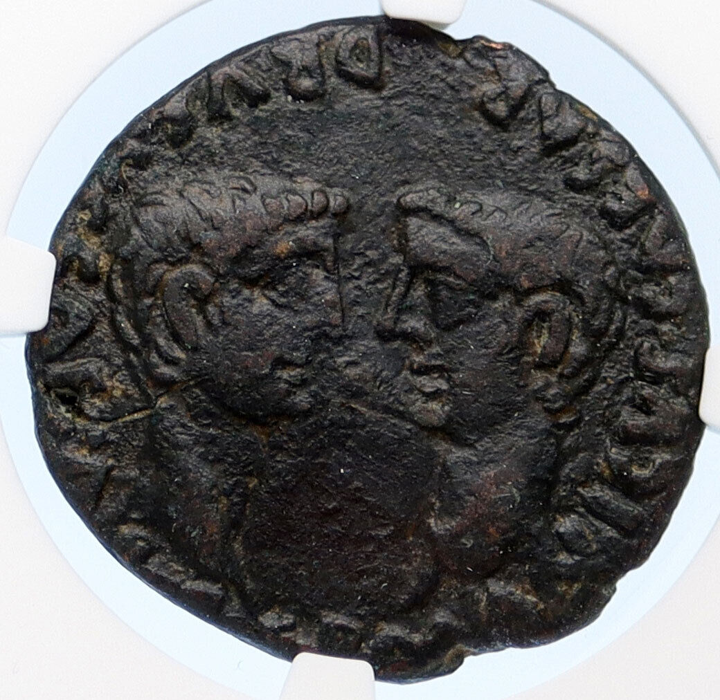 TIBERIUS Germanicus & Drusus COLONIA ROMULA Spain Ancient Roman Coin NGC i60261