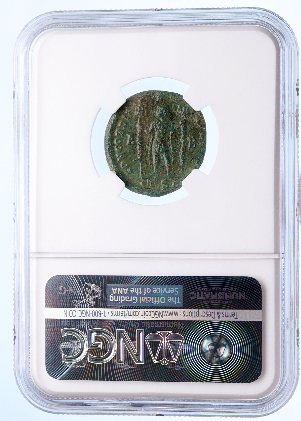 VETRANIO 350AD Rare Authentic Ancient Roman Labarum Chi-Rho Coin NGC XF i60248