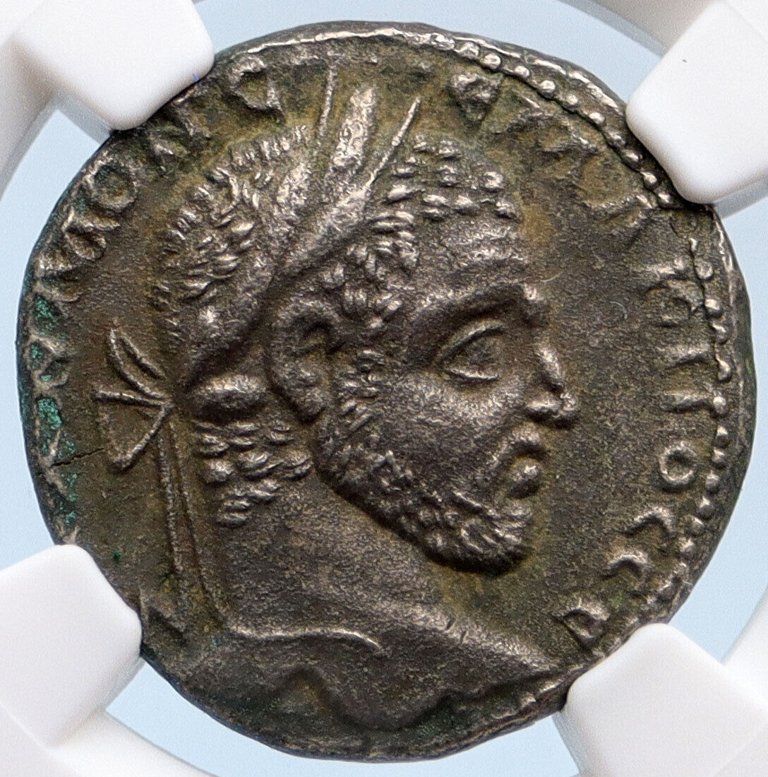 MACRINUS 217AD Ancient Roman Billon TETRADRACHM of Emesa Roman Coin NGC i61965