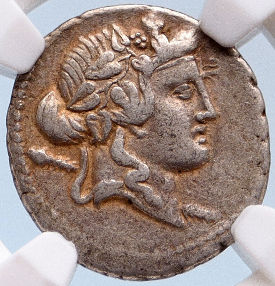 Roman Republic 78BC Rome Ancient Silver Coin LIBER LIBERA Bacchus NGC i62471