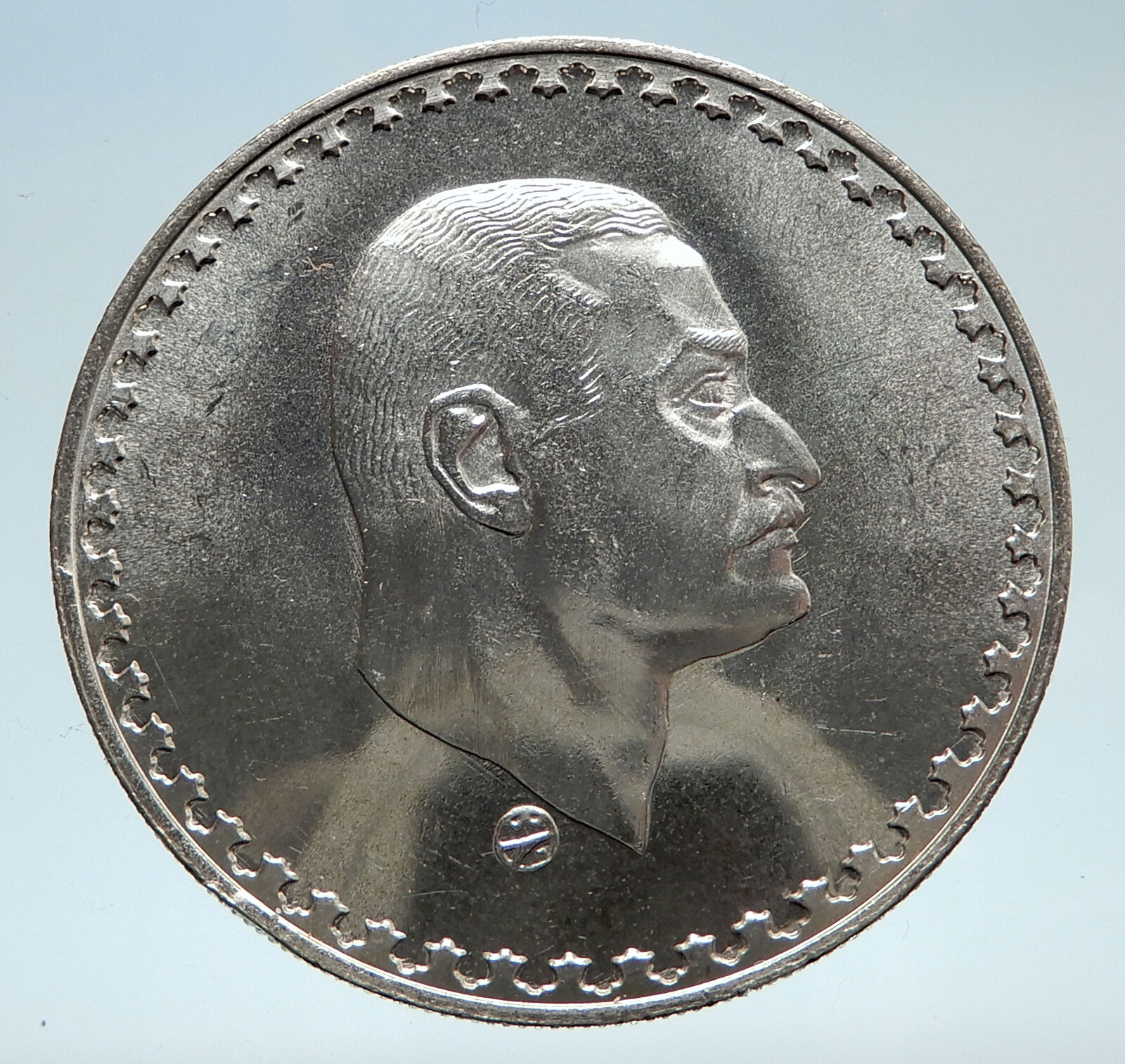 1970 EGYPT w President Nasser Hussein Genuine Antique Silver 1 Pound Coin i74934