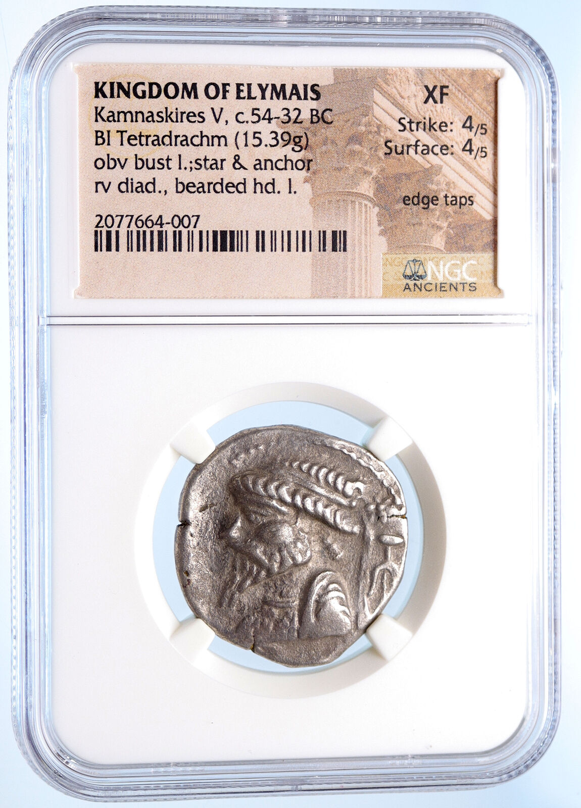 ELYMAIS King KAMNASKIRES V 54BC Authentic Ancient Tetradrachm Coin NGC i68291