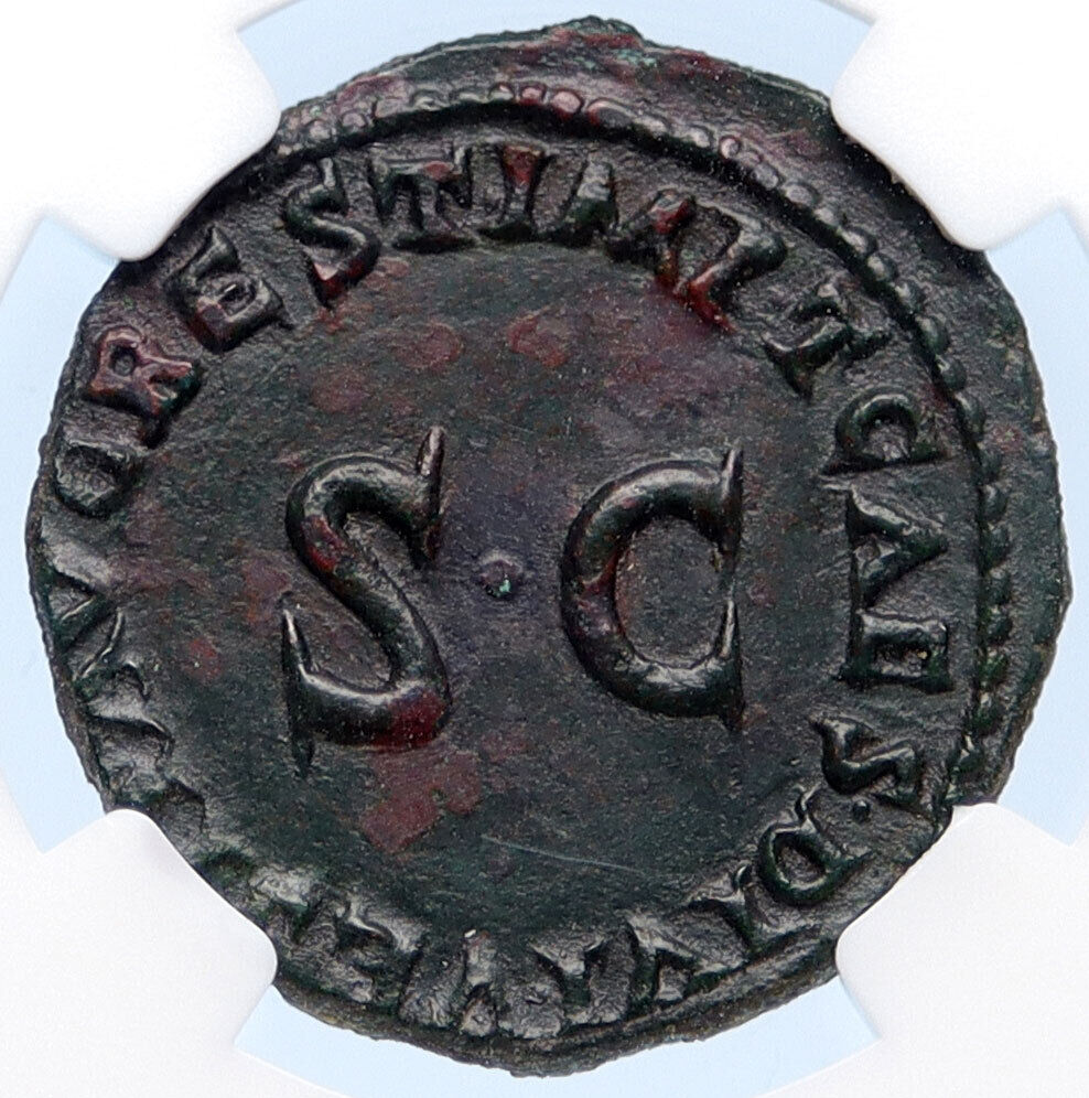 GERMANICUS father of Caligula RARE Restitution Roman Coin of TITUS NGC AU i68296