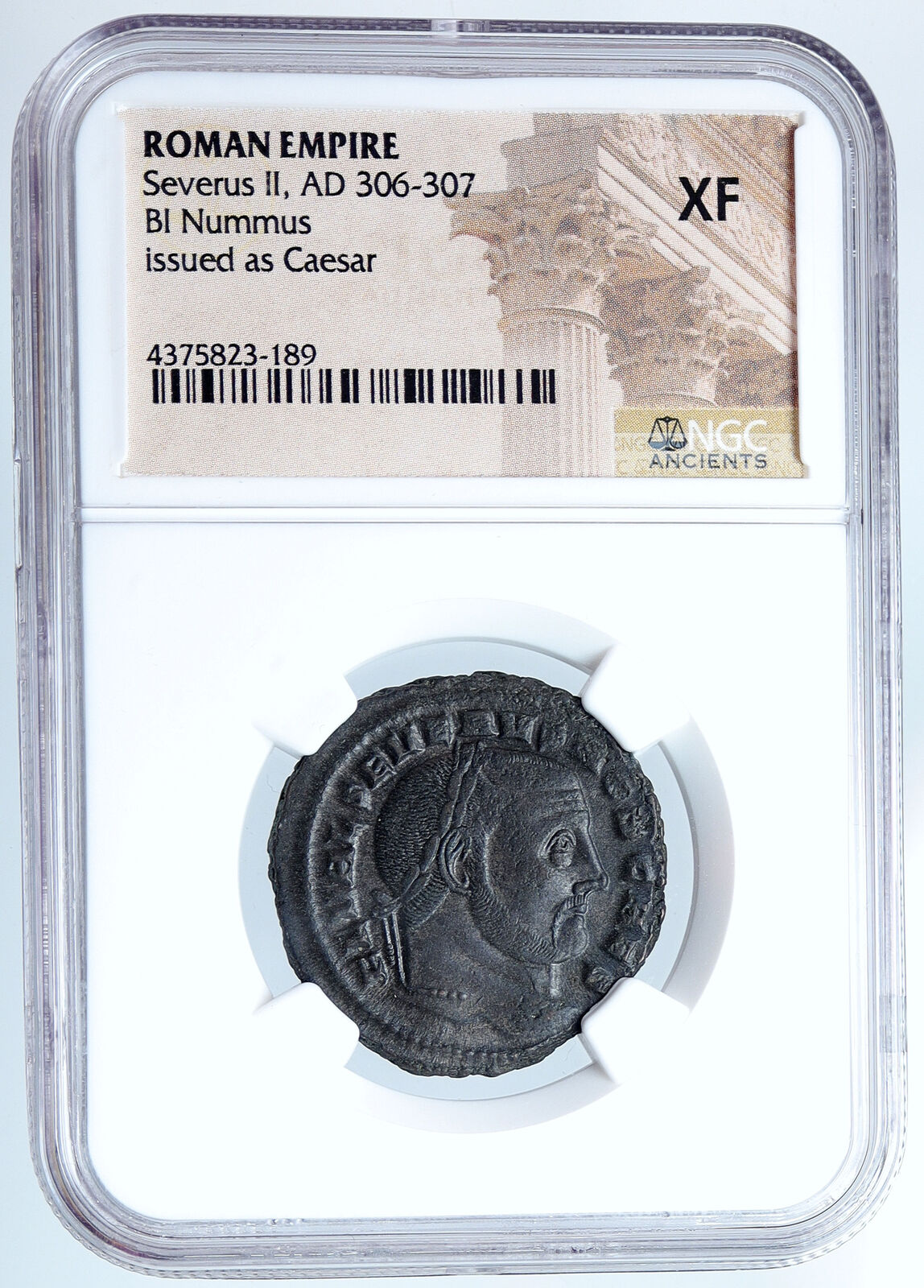 SEVERUS II 306AD Authentic Ancient Roman Coin CARTHAGE NGC Certified XF i59848