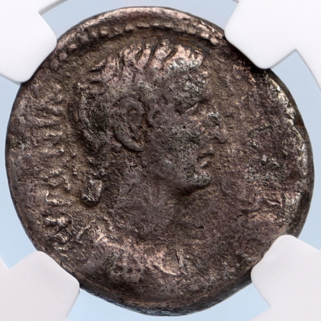 CLAUDIUS & ANTONIA Mark Antony Daughter 41AD Tetradrachm Roman Coin NGC i60089