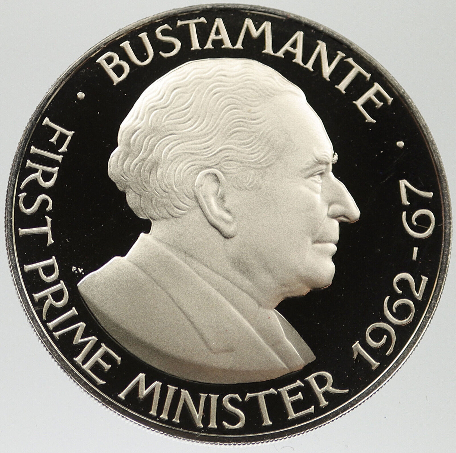 1976 JAMAICA First Prime Minister BUSTAMANTE Vintage Proof Dollar Coin i120280