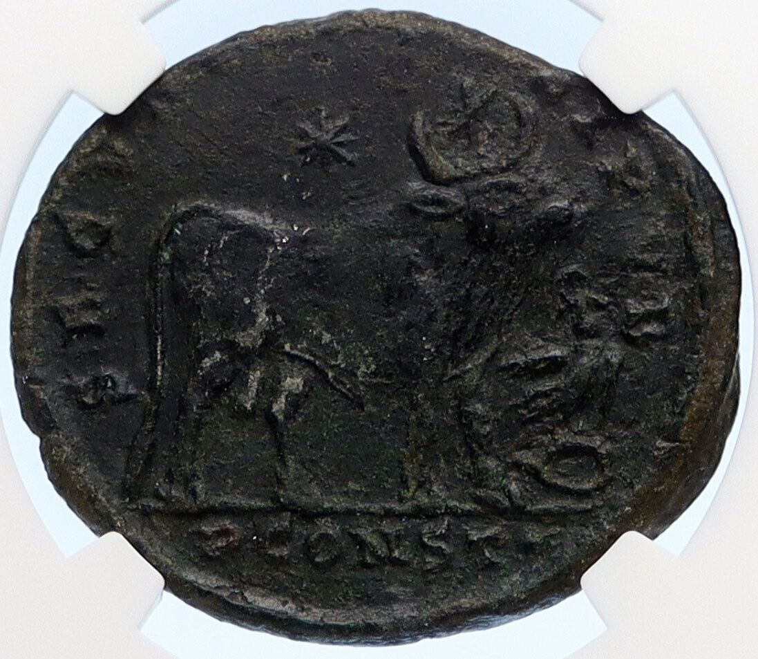 JULIAN II 360AD Bull TAURUS ZODIAC Large Authentic Ancient Roman Coin NGC i60259