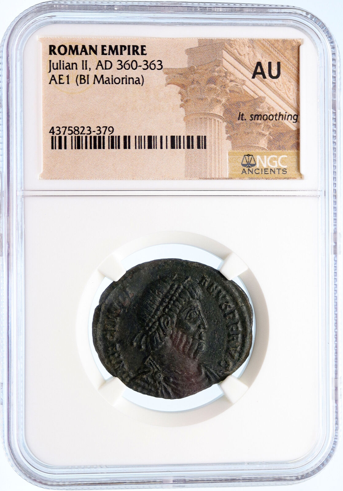 JULIAN II 360AD Bull TAURUS ZODIAC Large Authentic Ancient Roman Coin NGC i60259