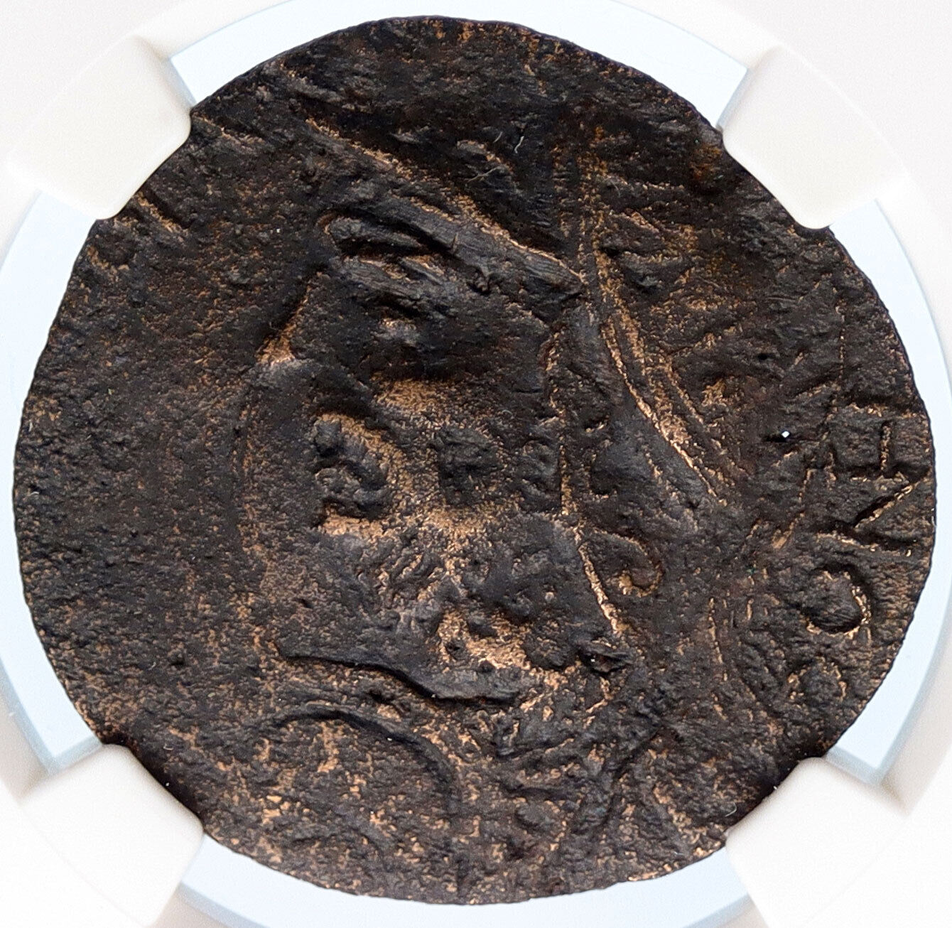 GALLIENUS 253AD RARE Ancient Medallion Size Roman Coin RIVER Bridge NGC i60423