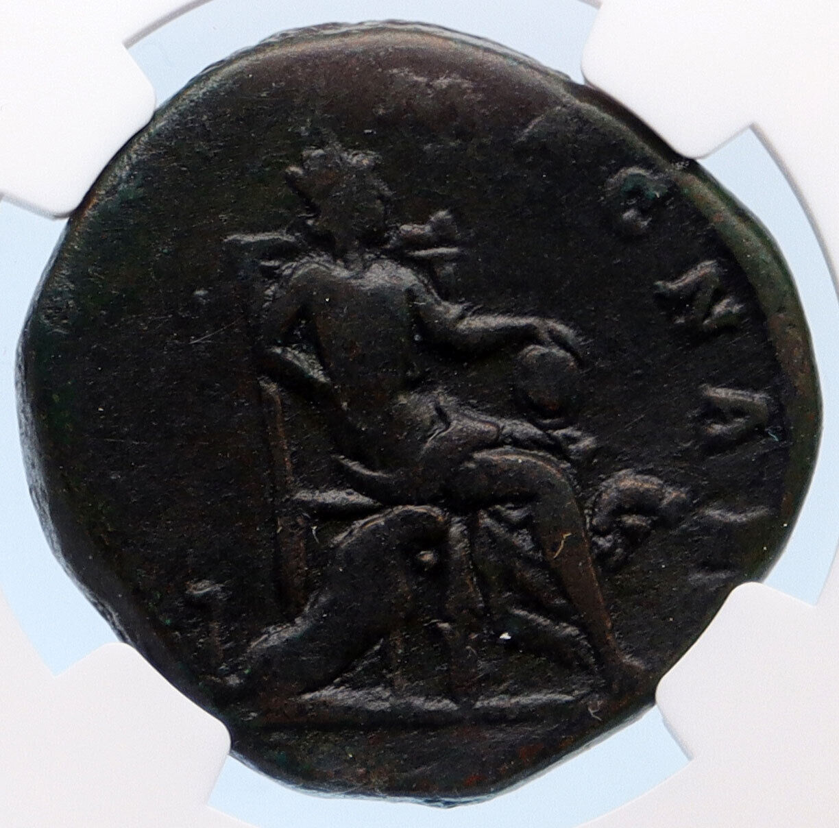 FAUSTINA II Jr. Marcus Aurelius Wife SESTERTIUS Cybele Roman Coin NGC i60212