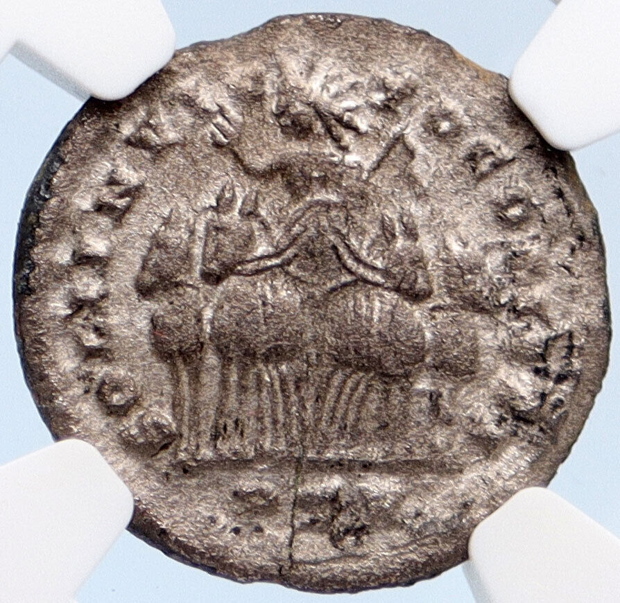 MAXIMINUS II Daia 310AD Silver Argenteus Ancient Roman Coin SOL Rare NGC i64196