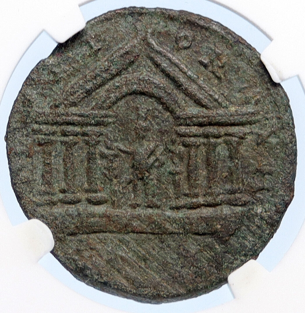 AQUILIA SEVERA Elagabalus Wife 220AD Roman Coin Tyre Phoenicia TEMPLE NGC i68158