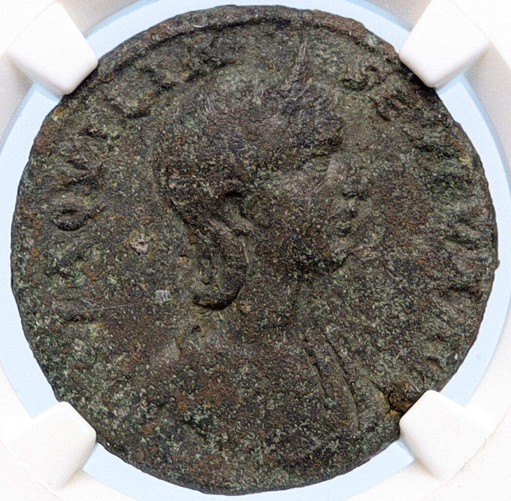 AQUILIA SEVERA Elagabalus Wife 220AD Roman Coin Tyre Phoenicia TEMPLE NGC i68158